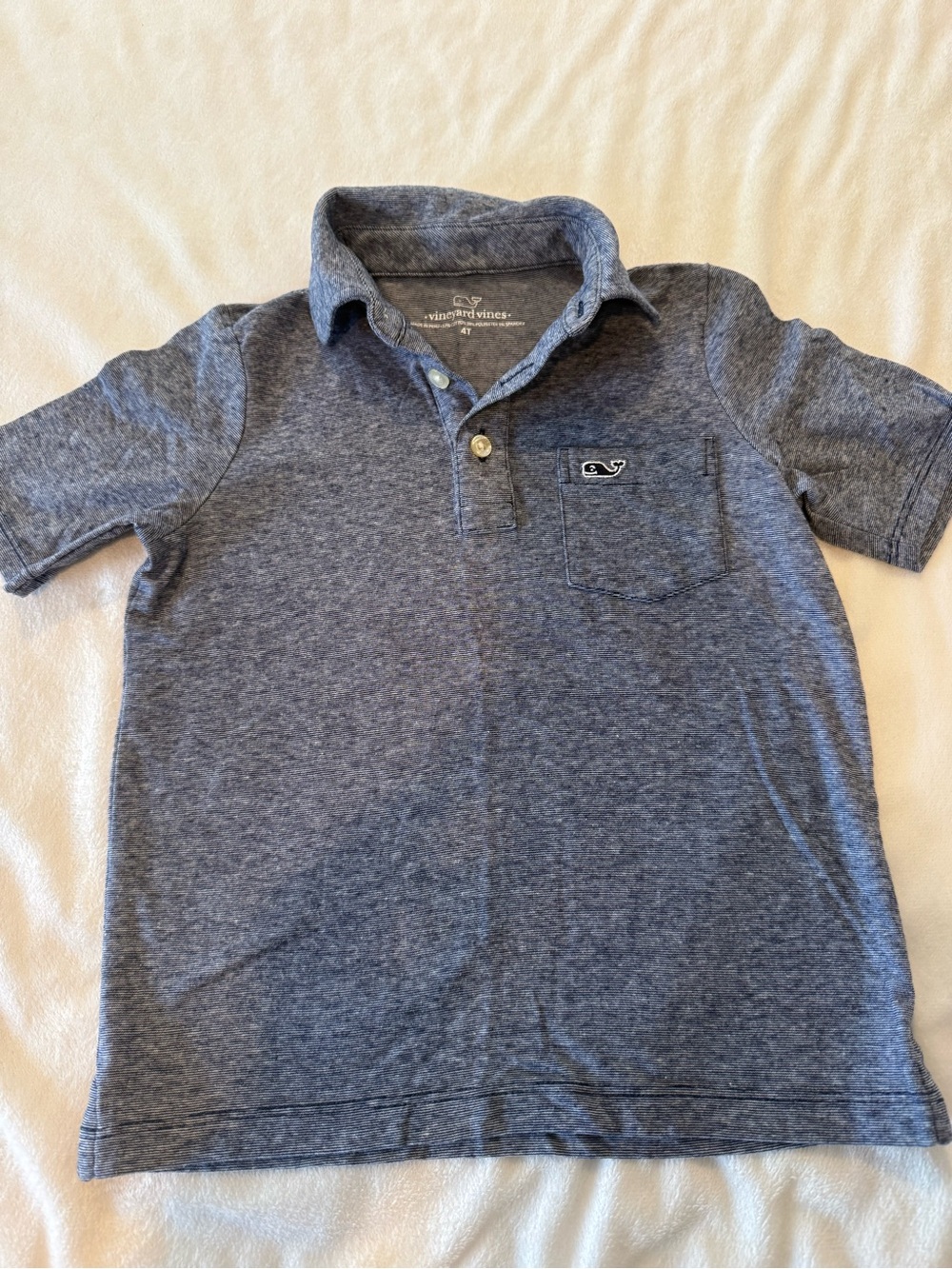 Vineyard Vines Boys' Heather Navy Polo